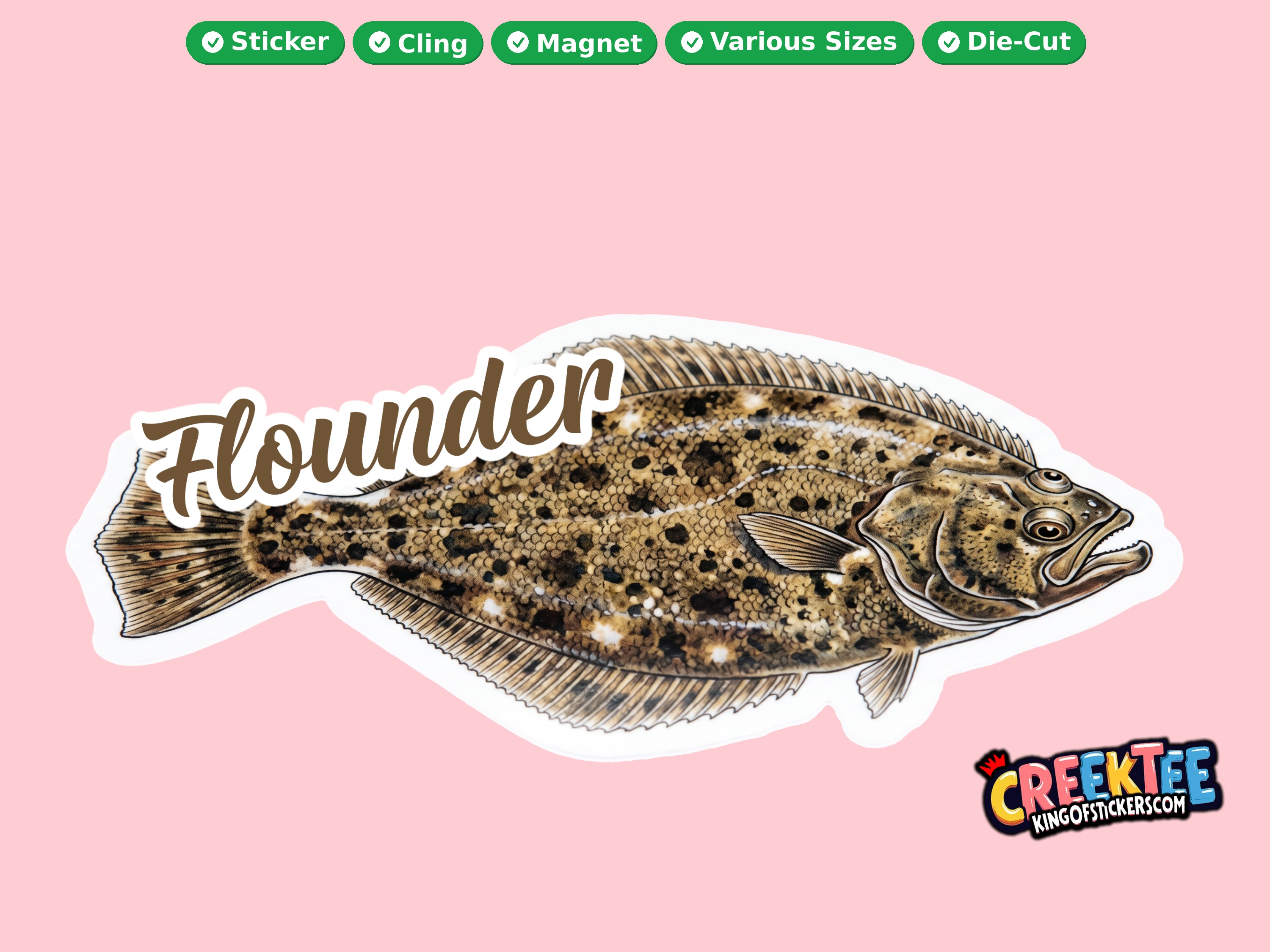 Fish Vinyl Bumper Sticker  Window Cling or Magnet in UV Laminate Coating and Various Sizes