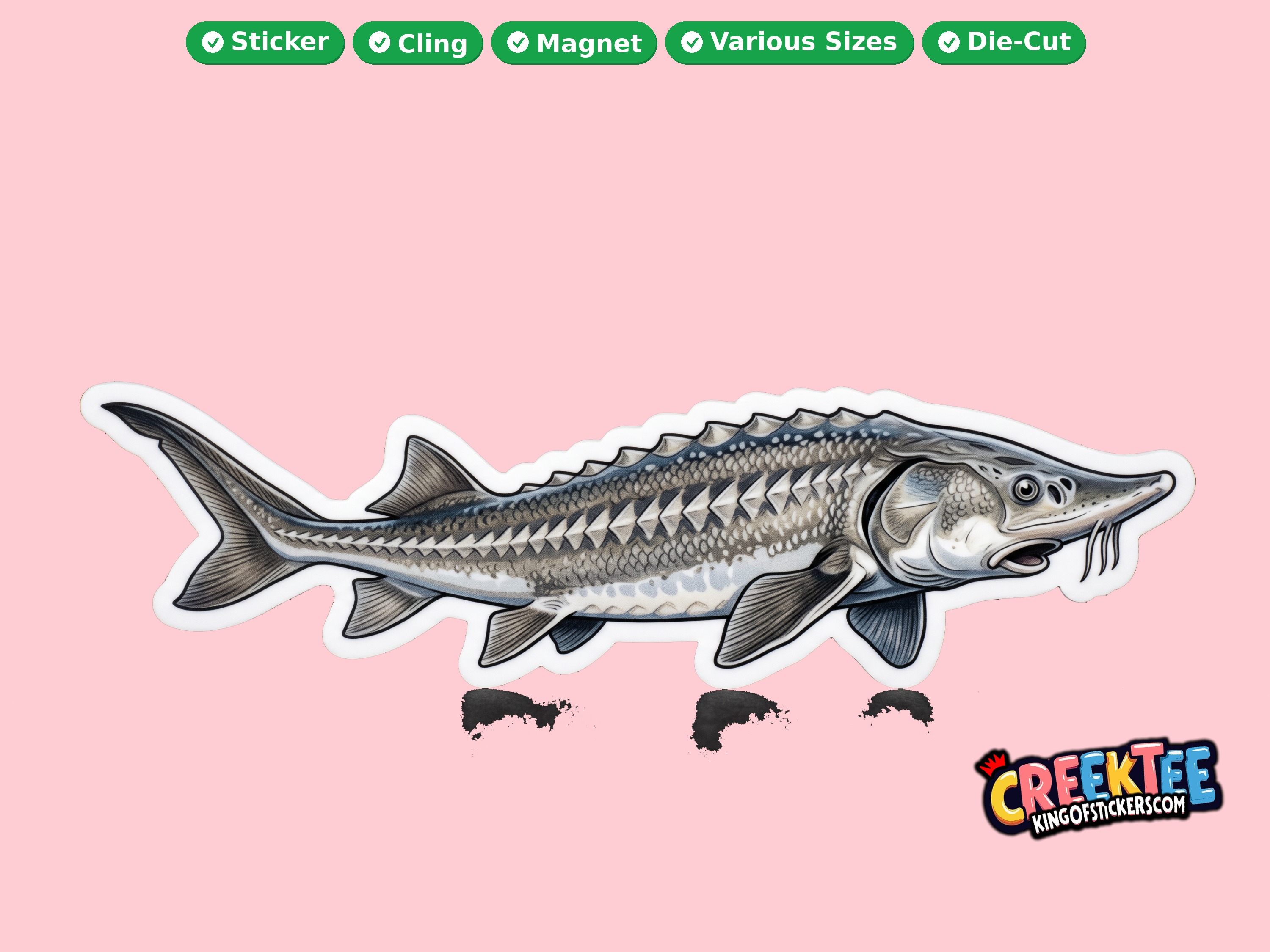 Fish Vinyl Bumper Sticker  Window Cling or Magnet in UV Laminate Coating and Various Sizes